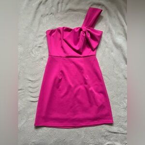 Vici hot pink dress XS one shoulder